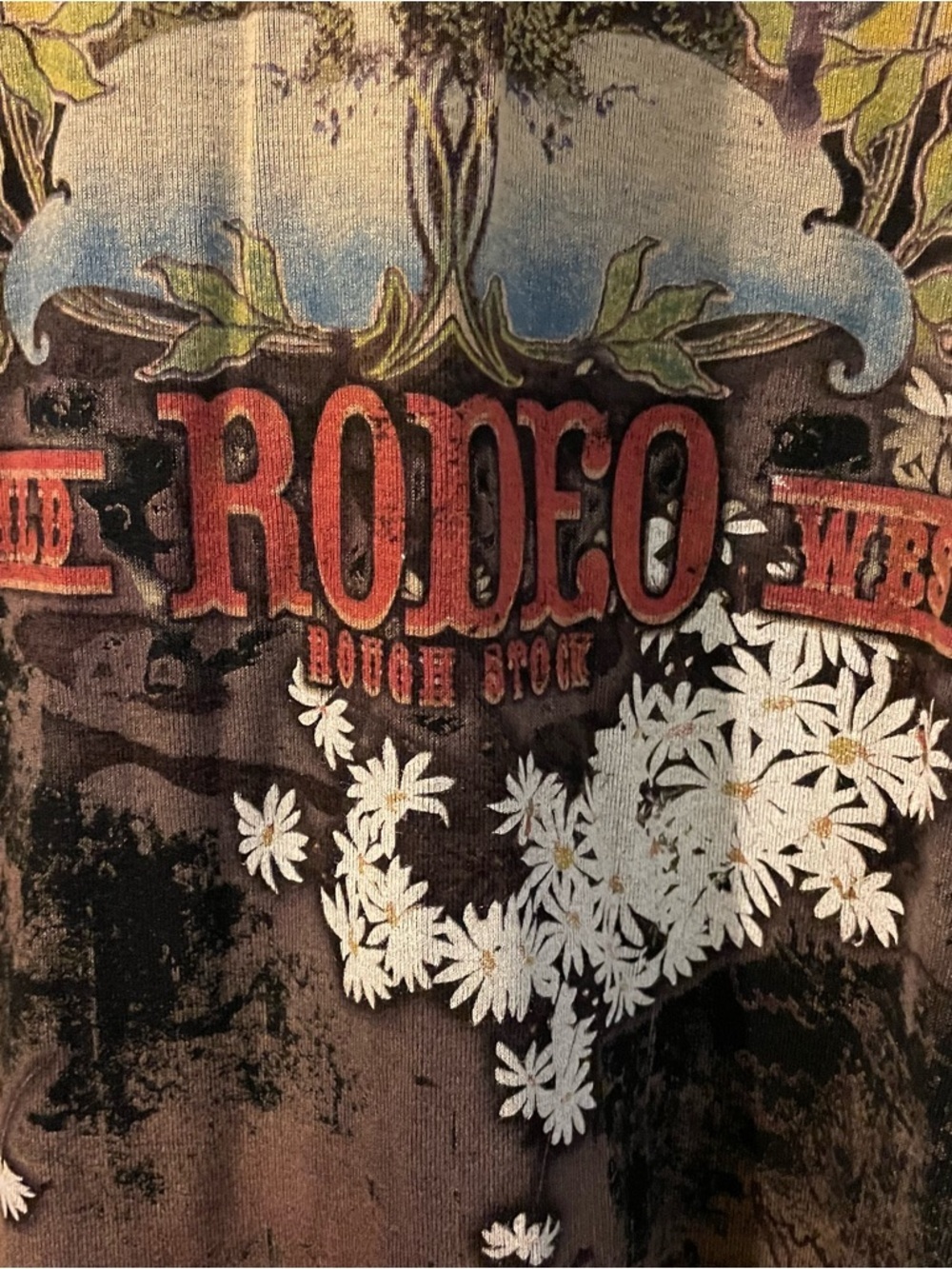 Flower N Ring bling western rodeo tee 1X EUC - Picture 2 of 7